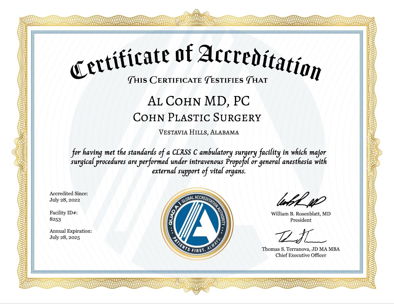 Cohn certificate